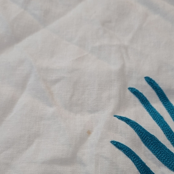 Karen Kane Size Medium 100% Linen Acetate Leaf Embroidery Shift Dress - Picture 6 of 9